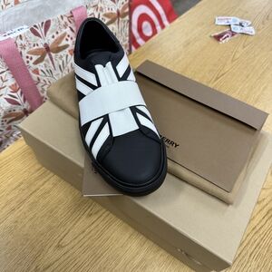 Burberry Black and White Elastic Sneakers
